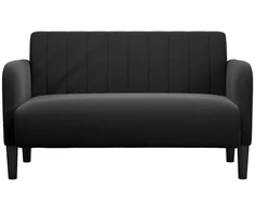 Dvivietė sofa, juoda, 109 cm, aksomas