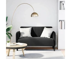 Dvivietė sofa, juoda, 109 cm, aksomas