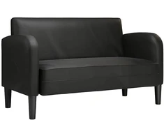 Dvivietė sofa, juoda, 110 cm, dirbtinė oda