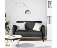 Dvivietė sofa, juoda, 110 cm, dirbtinė oda