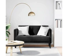 Dvivietė sofa, juoda, 111 cm, aksomas