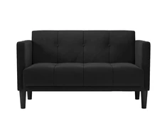 Dvivietė sofa, juoda, 111 cm, aksomas