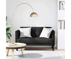 Dvivietė sofa, juoda, 111 cm, audinys