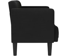 Dvivietė sofa, juoda, 111 cm, audinys