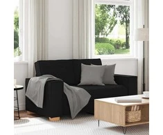Dvivietė sofa, juoda, 160x78x84 cm, audinys