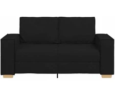 Dvivietė sofa, juoda, 160x78x84 cm, audinys