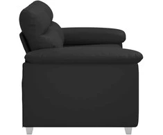 Dvivietė sofa, juoda, 160x81x84 cm, dirbtinė oda