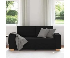 Dvivietė sofa, juoda, 180x78x84 cm, audinys