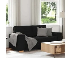 Dvivietė sofa, juoda, 180x78x84 cm, audinys