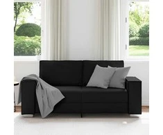 Dvivietė sofa Juodas 180 cm Dirbtinė oda