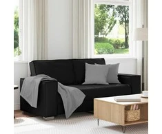 Dvivietė sofa Juodas 180 cm Dirbtinė oda