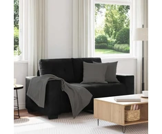Dvivietė sofa, juoda, 160x77x82 cm, aksominė