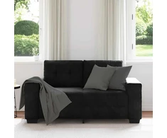 Dvivietė sofa, juoda, 160x77x82 cm, aksominė