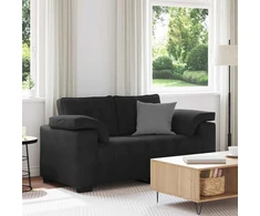 Dvivietė sofa, juoda, 160x77x82 cm, aksominė