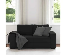 Dvivietė sofa, juoda, 160x77x82 cm, audinys