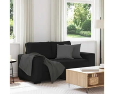 Dvivietė sofa, juoda, 160x77x82 cm, audinys