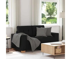 Dvivietė sofa, juoda, 160x77x82 cm, audinys