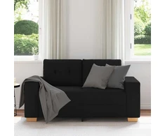 Dvivietė sofa, juoda, 160x77x82 cm, audinys