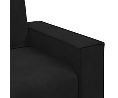 Dvivietė sofa, juoda, 160x78x84 cm, aksominė