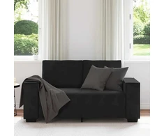 Dvivietė sofa, juoda, 160x78x84 cm, aksominė