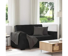 Dvivietė sofa, juoda, 160x78x84 cm, aksominė