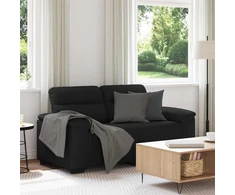 Dvivietė sofa, juoda, 160x81x84 cm, audinys