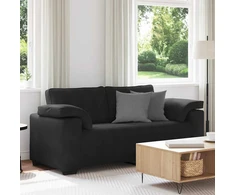 Dvivietė sofa, juoda, 180x77x82 cm, aksominė