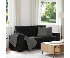 Dvivietė sofa, juoda, 180x77x82 cm, aksominė