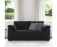 Dvivietė sofa, juoda, 180x77x82 cm, aksominė