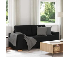 Dvivietė sofa, juoda, 180x77x82 cm, audinys