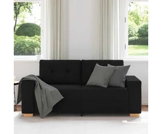 Dvivietė sofa, juoda, 180x77x82 cm, audinys