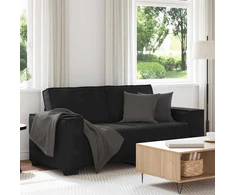 Dvivietė sofa, juoda, 180x78x84 cm, aksominė