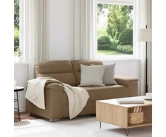 Dvivietė sofa, kapučino spalvos, 160x81x84 cm, dirbtinė oda