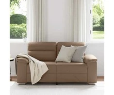 Dvivietė sofa, kapučino spalvos, 160x81x84 cm, dirbtinė oda