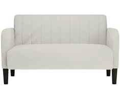 Dvivietė sofa, kreminės spalvos, 109 cm, aksominė