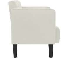 Dvivietė sofa, kreminės spalvos, 111 cm, aksominė