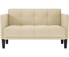 Dvivietė sofa, kreminės spalvos, 111 cm, audinys