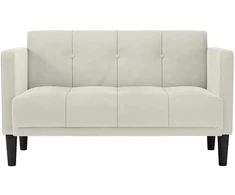 Dvivietė sofa, kreminės spalvos, 111 cm, aksominė