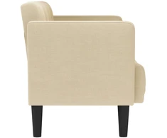 Dvivietė sofa, kreminės spalvos, 111 cm, audinys