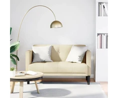 Dvivietė sofa, kreminės spalvos, 111 cm, audinys