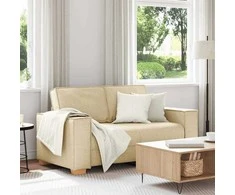 Dvivietė sofa, kreminės spalvos, 160x78x84 cm, audinys