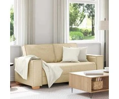 Dvivietė sofa, kreminės spalvos, 180x78x84 cm, audinys