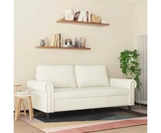 Dvivietė sofa, kreminės spalvos, 140cm, aksomas