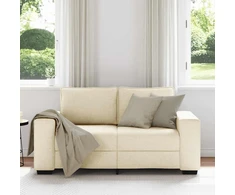 Dvivietė sofa, kreminės spalvos, 160x77x82 cm, audinys