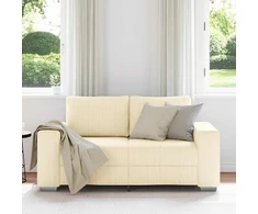 Dvivietė sofa, kreminės spalvos, 160x77x82 cm, velvetas, audinys