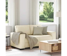 Dvivietė sofa, kreminės spalvos, 160x77x82 cm, audinys