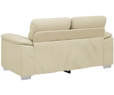 Dvivietė sofa, kreminės spalvos, 160x81x84 cm, dirbtinė oda