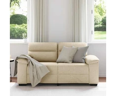 Dvivietė sofa, kreminės spalvos, 160x81x84 cm, audinys