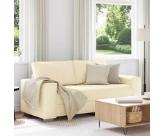Dvivietė sofa, kreminės spalvos, 180x77x82 cm, velvetas, audinys