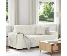 Dvivietė sofa, kreminės spalvos, 180x77x82 cm, aksominė